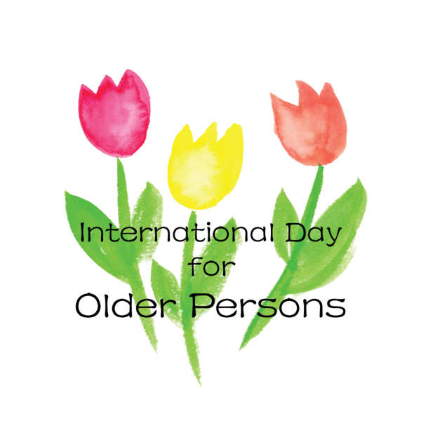 Transparent International Day for Older Persons ケアセンター ほがらか（サービス付き高齢者向け住宅／デイサービスセンター／訪問看護／訪問介護／ケアプラン策定事業所） Tulip Plant stem for International Day of Older Persons for International Day For Older Persons
