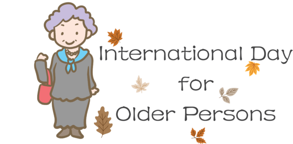 Transparent International Day for Older Persons Logo Cartoon Toddler M for International Day of Older Persons for International Day For Older Persons