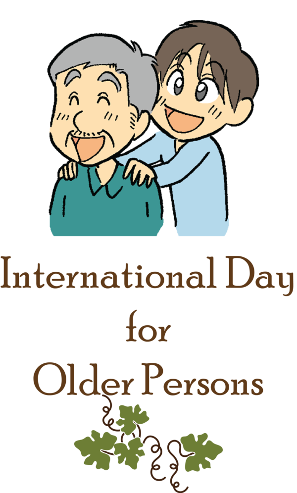 Transparent International Day for Older Persons Cartoon Logo for International Day of Older Persons for International Day For Older Persons