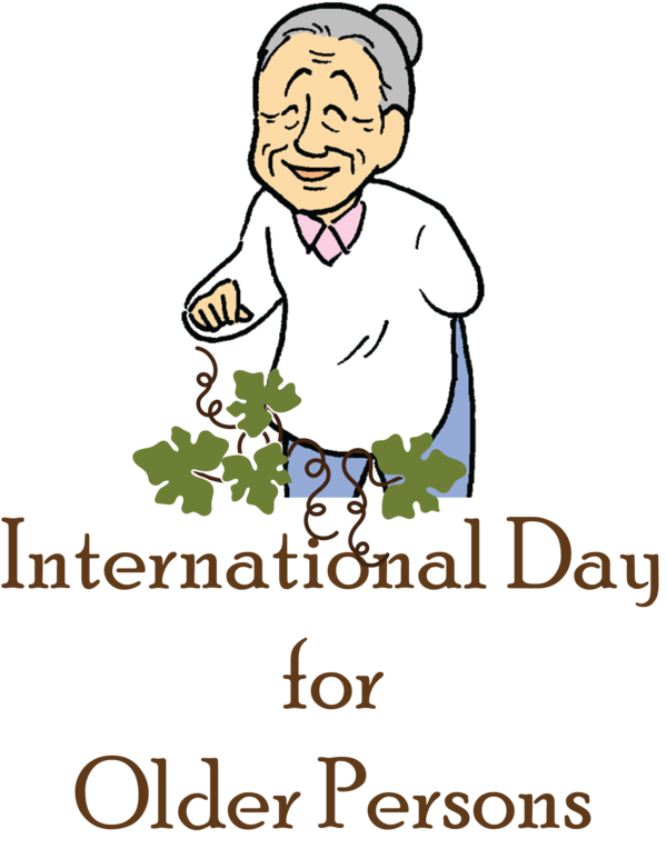 Transparent International Day for Older Persons Cartoon Logo Character for International Day of Older Persons for International Day For Older Persons