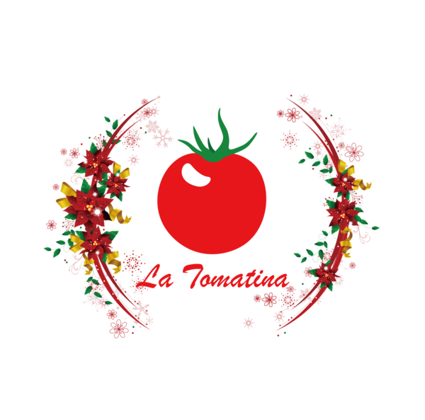 Transparent La Tomatina Flower Logo Christmas Wreath for La Tomatina Festival for La Tomatina