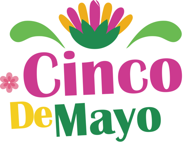 Transparent Cinco de mayo Flower Logo Petal for Fifth of May for Cinco De Mayo