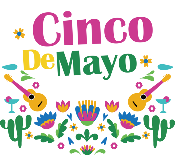 Transparent Cinco de mayo Flower Text Purple for Fifth of May for Cinco De Mayo