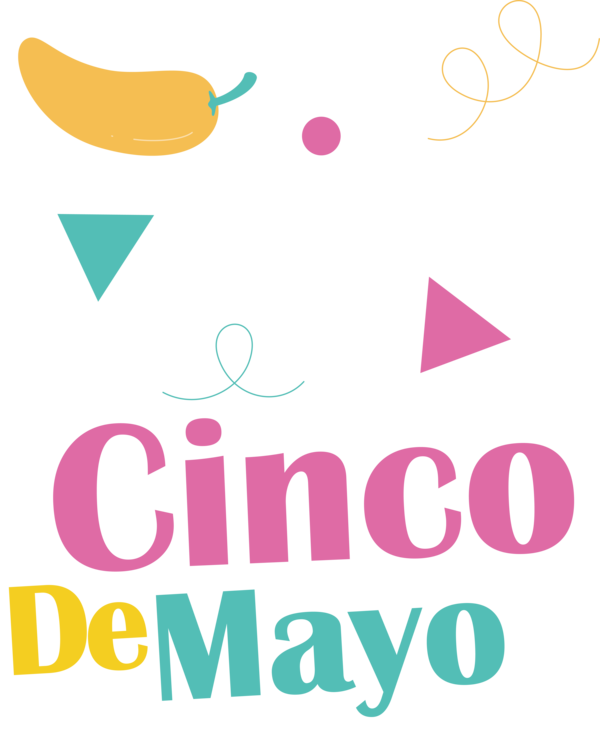 Transparent Cinco de mayo Logo Yellow Line for Fifth of May for Cinco De Mayo