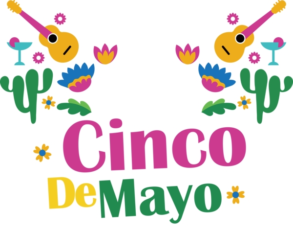 Transparent Cinco de mayo Floral design Flower Line for Fifth of May for Cinco De Mayo