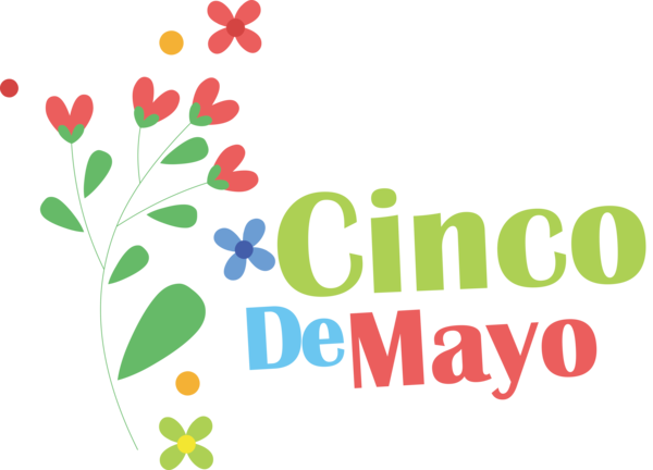 Transparent Cinco de mayo Floral design Logo Line for Fifth of May for Cinco De Mayo