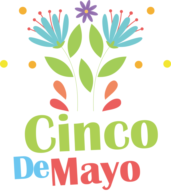 Transparent Cinco de mayo Floral design Logo Leaf for Fifth of May for Cinco De Mayo