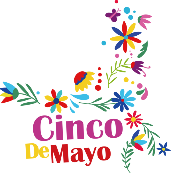 Transparent Cinco de mayo Floral design Leaf Design for Fifth of May for Cinco De Mayo