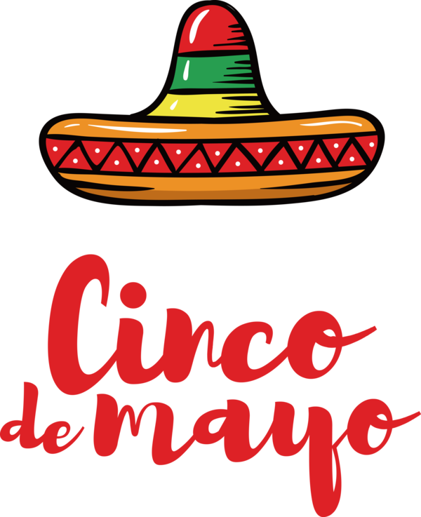 Transparent Cinco de mayo Logo Hat Line for Fifth of May for Cinco De Mayo