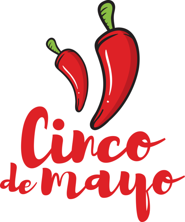 Transparent Cinco de mayo Chili pepper Logo Meter for Fifth of May for Cinco De Mayo