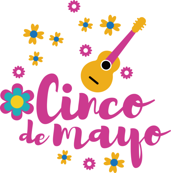 Transparent Cinco de mayo Floral design Yellow Line for Fifth of May for Cinco De Mayo