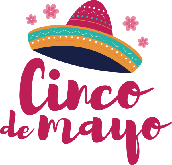 Transparent Cinco de mayo Logo Hat Sombrero for Fifth of May for Cinco De Mayo