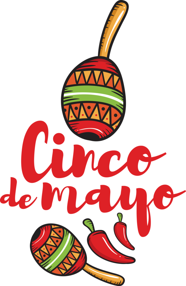 Transparent Cinco de mayo Logo Vegetable Line for Fifth of May for Cinco De Mayo