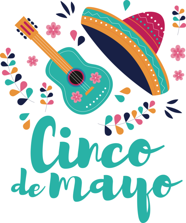 Transparent Cinco de mayo Guitar Accessory Logo Guitar for Fifth of May for Cinco De Mayo