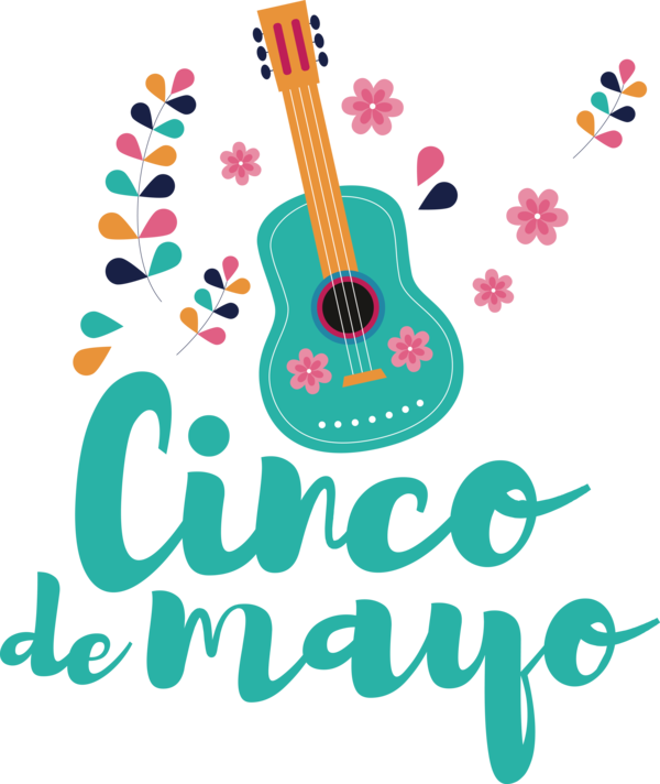 Transparent Cinco de mayo Guitar Accessory Logo Design for Fifth of May for Cinco De Mayo