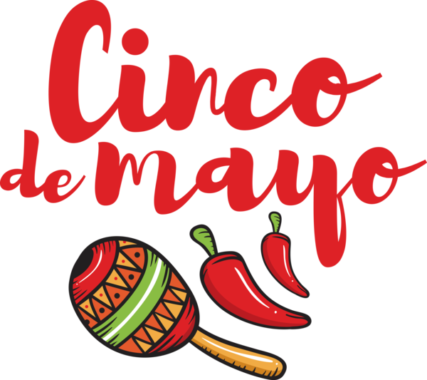 Transparent Cinco de mayo Logo Vegetable Line for Fifth of May for Cinco De Mayo