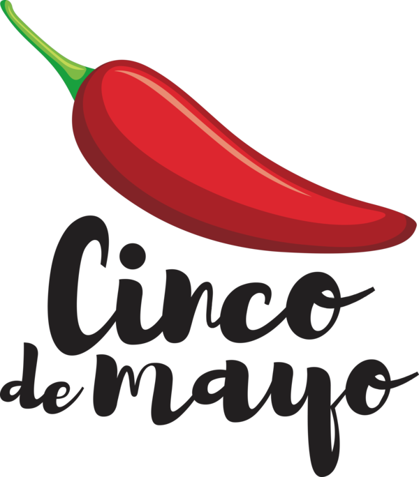 Transparent Cinco de mayo Tabasco pepper Chili pepper Logo for Fifth of May for Cinco De Mayo