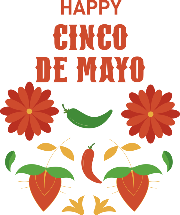 Transparent Cinco de mayo Floral design Leaf Cut flowers for Fifth of May for Cinco De Mayo