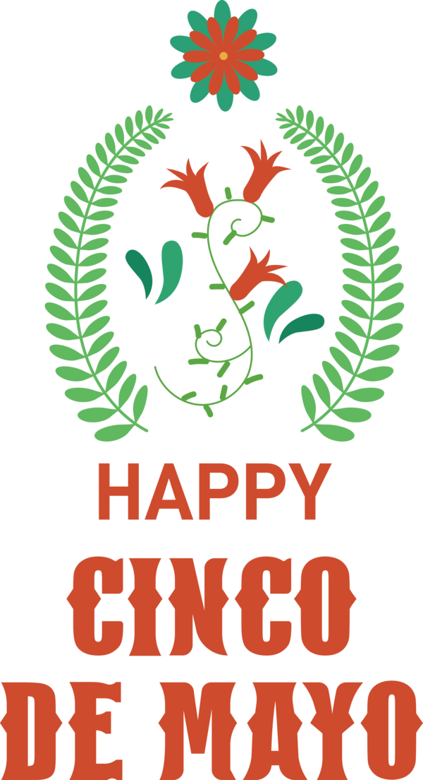 Transparent Cinco de mayo Logo Floral design Design for Fifth of May for Cinco De Mayo
