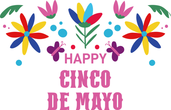 Transparent Cinco de mayo Design Floral design Logo for Fifth of May for Cinco De Mayo