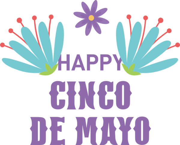 Transparent Cinco de mayo Floral design Flower Logo for Fifth of May for Cinco De Mayo