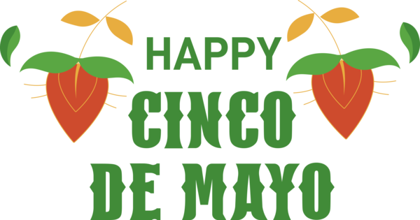 Transparent Cinco de mayo Logo Leaf Green for Fifth of May for Cinco De Mayo