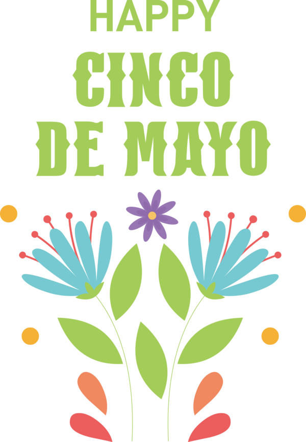 Transparent Cinco de mayo Floral design Leaf Design for Fifth of May for Cinco De Mayo