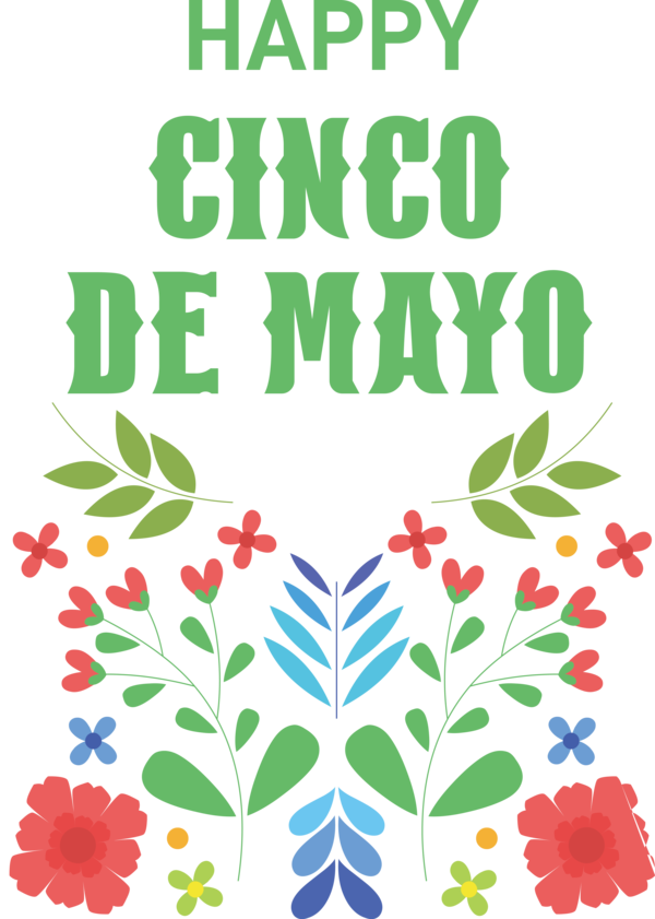 Transparent Cinco de mayo Leaf Design Floral design for Fifth of May for Cinco De Mayo