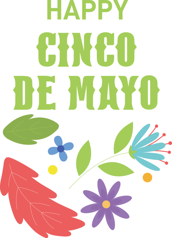 Transparent Cinco de mayo Leaf Floral design Petal for Fifth of May for Cinco De Mayo