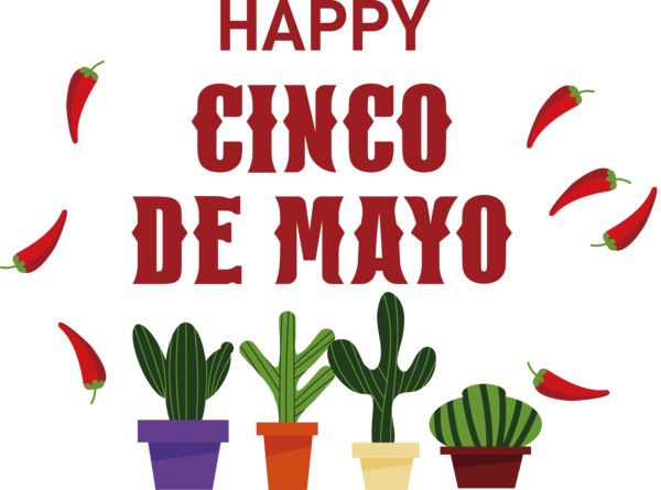 Transparent Cinco de mayo Flower Plant stem Flowerpot for Fifth of May for Cinco De Mayo