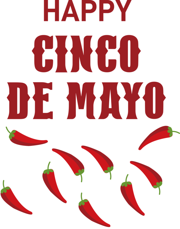 Transparent Cinco de mayo Tabasco pepper Cayenne pepper Malagueta pepper for Fifth of May for Cinco De Mayo