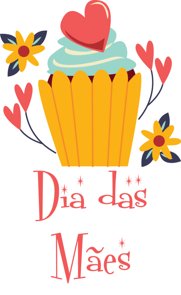 Transparent Mother's Day Lettering Poster Logo for Dia das Maes for Mothers Day