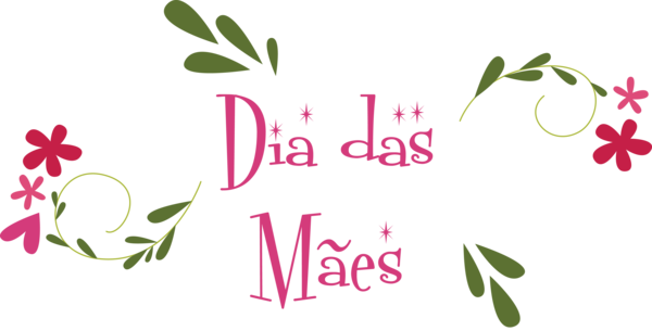 Transparent Mother's Day Leaf Plant stem Floral design for Dia das Maes for Mothers Day