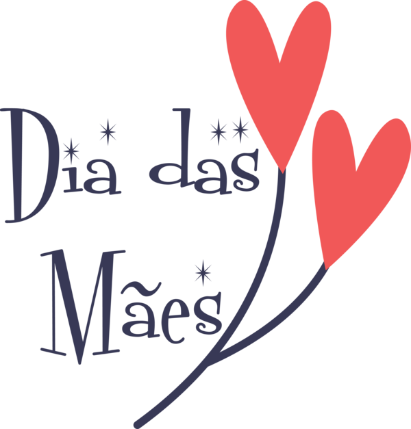 Transparent Mother's Day Logo Valentine's Day Line for Dia das Maes for Mothers Day