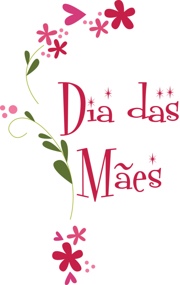 Transparent Mother's Day Floral design Leaf Design for Dia das Maes for Mothers Day