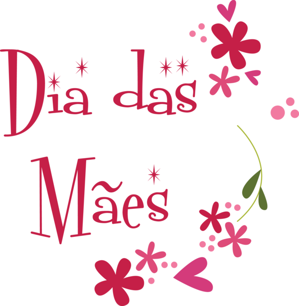 Transparent Mother's Day Floral design Leaf Design for Dia das Maes for Mothers Day