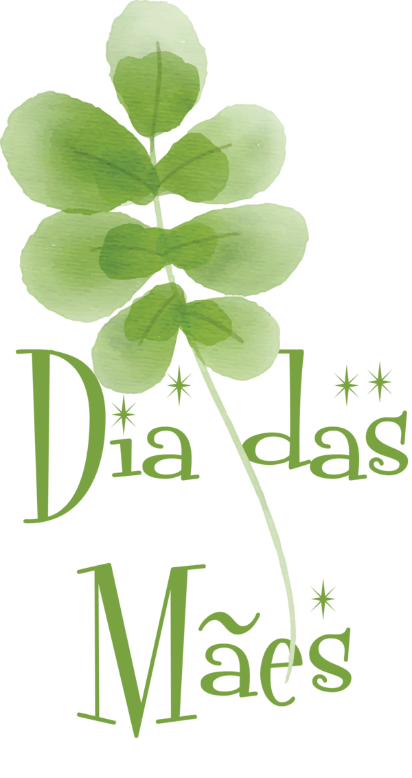 Transparent Mother's Day Leaf Plant stem Shamrock for Dia das Maes for Mothers Day