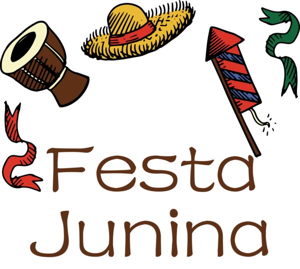 Transparent Festa Junina Logo Design Line for Brazilian Festa Junina for Festa Junina