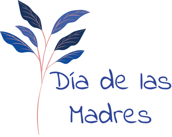 Transparent Mother's Day Logo Leaf Line for Día de las Madres for Mothers Day