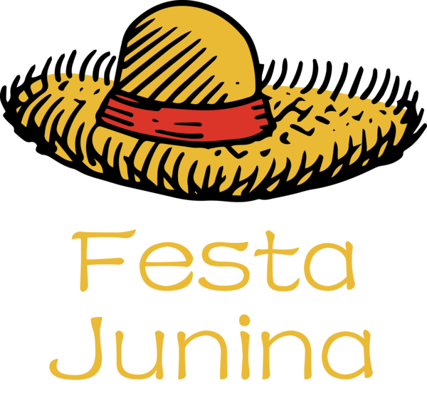 Transparent Festa Junina Hat Sombrero Logo for Brazilian Festa Junina for Festa Junina
