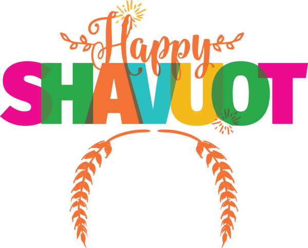 Transparent Shavuot Logo Line Design for Happy Shavuot for Shavuot
