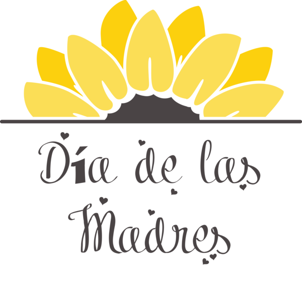 Transparent Mother's Day Logo Flower Calligraphy for Día de las Madres for Mothers Day
