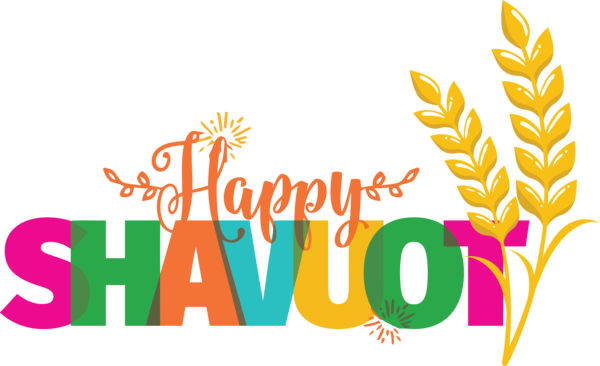 Transparent Shavuot Logo Floral design Line for Happy Shavuot for Shavuot