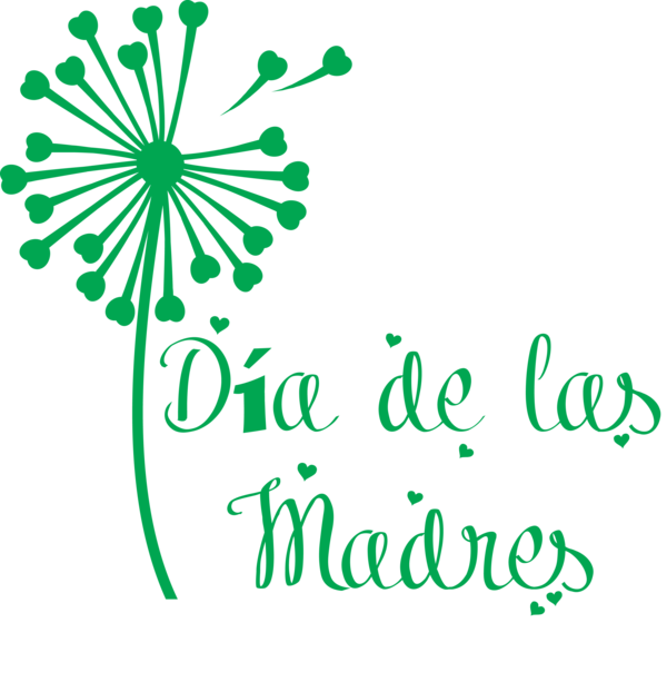 Transparent Mother's Day Leaf Plant stem Logo for Día de las Madres for Mothers Day