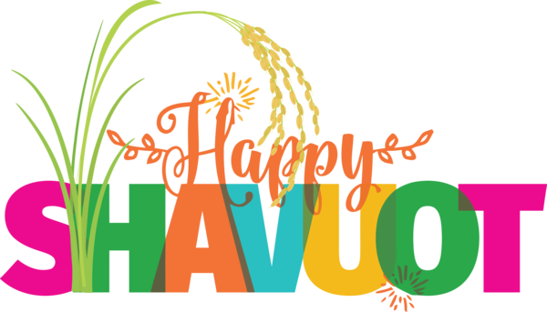Transparent Shavuot Logo Text Design for Happy Shavuot for Shavuot
