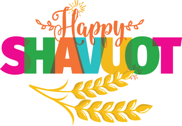 Transparent Shavuot Logo Yellow Line for Happy Shavuot for Shavuot