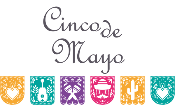 Transparent Cinco de mayo Logo Design Script typeface for Fifth of May for Cinco De Mayo