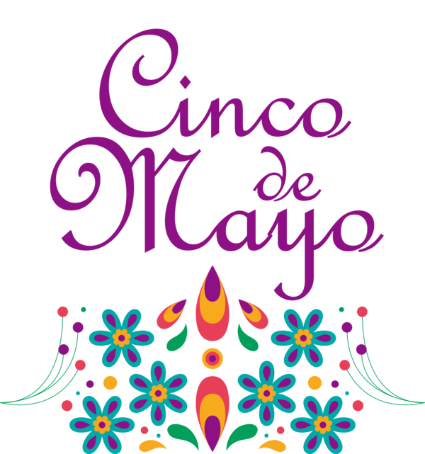 Transparent Cinco de mayo Floral design Design Line for Fifth of May for Cinco De Mayo