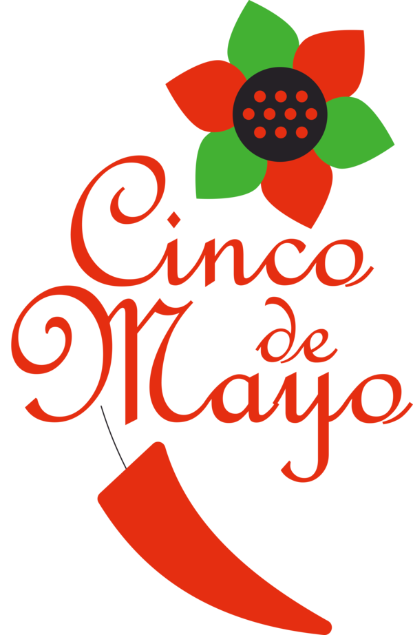 Transparent Cinco de mayo Floral design Logo Petal for Fifth of May for Cinco De Mayo
