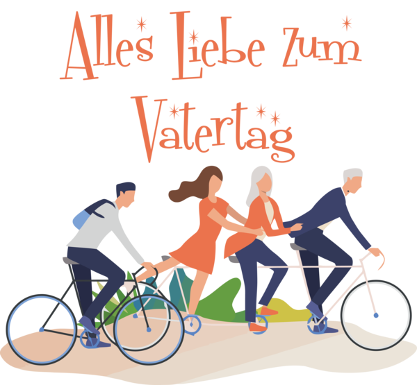 Transparent Father's Day Bicycle Family Activities Bicycle frame for Alles Liebe zum Vatertag for Fathers Day